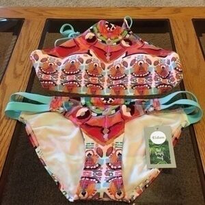 Eidon high neck top with full coverage bottoms NWT